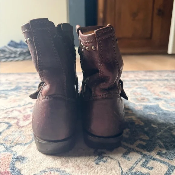 Frye Brown Studded Short Boots - Picture 3 of 6